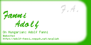 fanni adolf business card